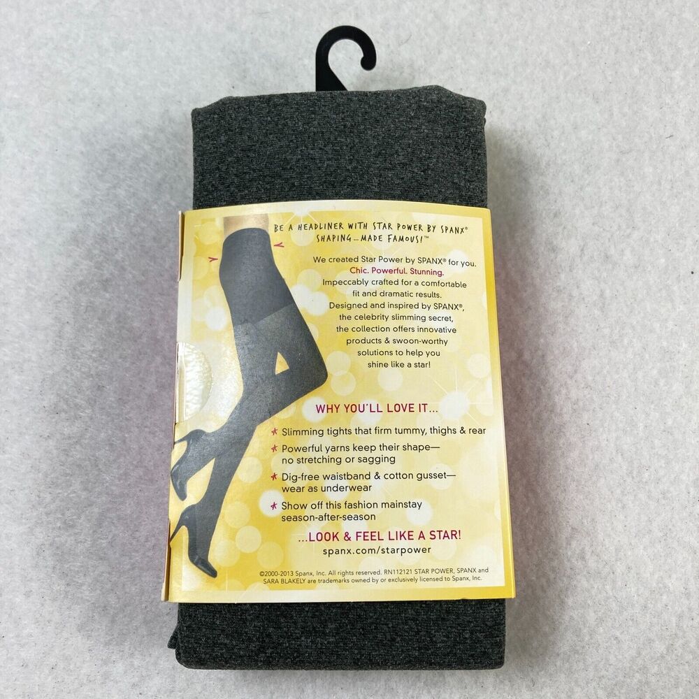 Star Power By Spanx Women's Size D Shaping Tights Heather‎ Gray Stretch Career - Picture 5 of 7
